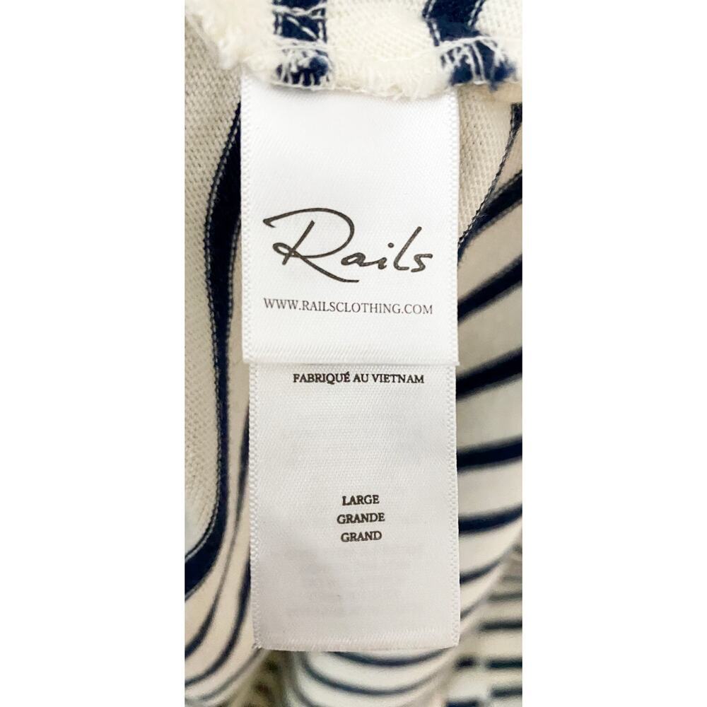 Rails Women's Taylin Chalk Navy Stripe Cotton Tank Midi Dress Belted Nautical L - Picture 10 of 13